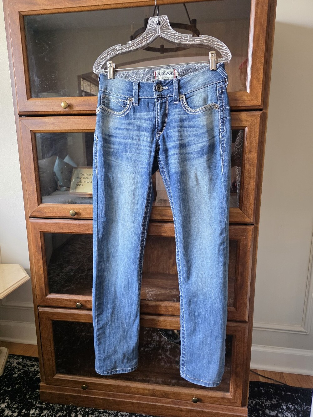 Y2K Ariat Real Denim Womens 28L Straight Leg Medium Wash Jeans